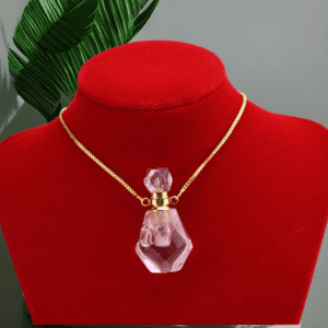 Collar Difusor de Aceite Eesencial de Piedra de Cuarzo.
